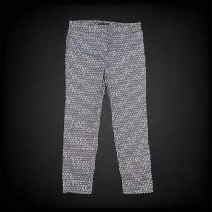Suzy Shier 33" Black and White Geometric Print Stretchy Ankle Pants